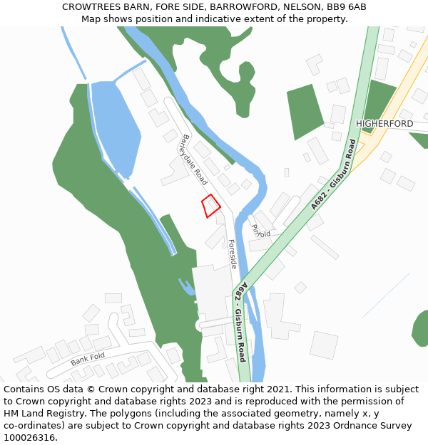 CROWTREES BARN, FORE SIDE, BARROWFORD, NELSON, BB9 6AB: Location map and indicative extent of plot