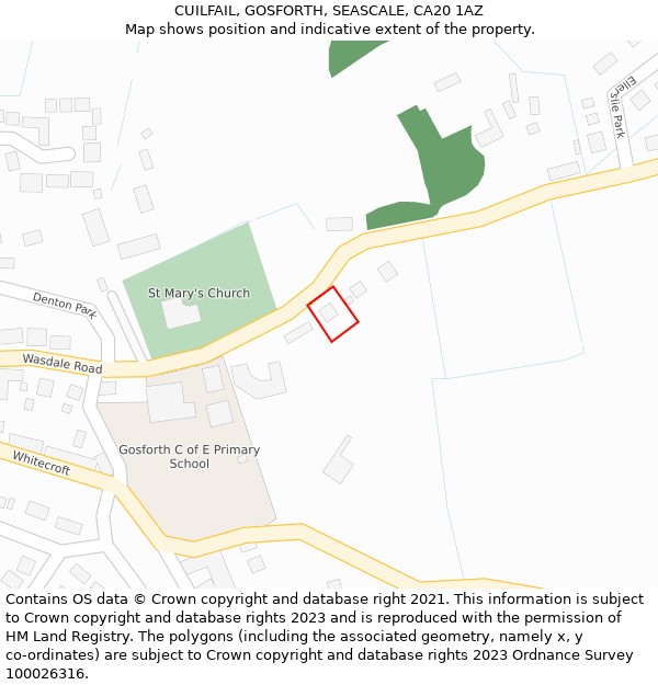 CUILFAIL, GOSFORTH, SEASCALE, CA20 1AZ: Location map and indicative extent of plot