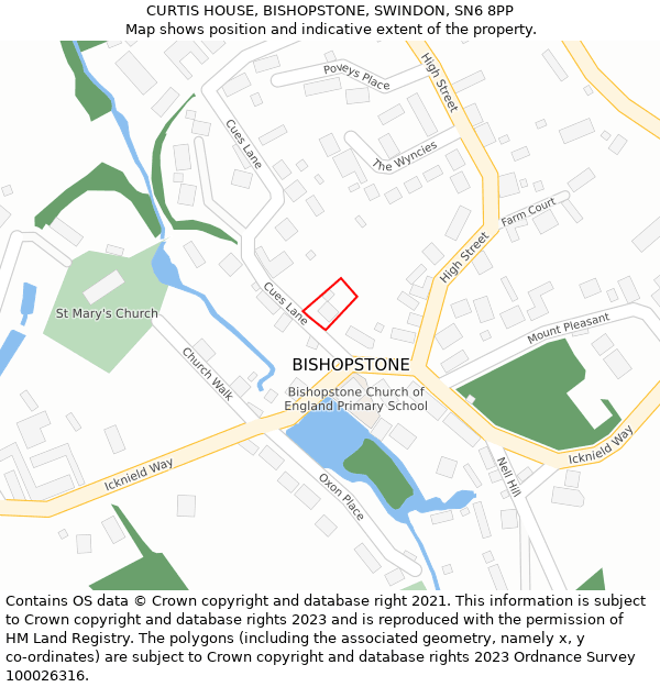CURTIS HOUSE, BISHOPSTONE, SWINDON, SN6 8PP: Location map and indicative extent of plot