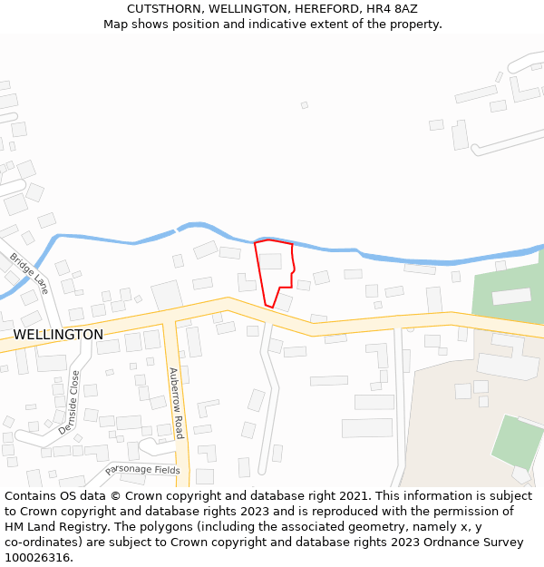 CUTSTHORN, WELLINGTON, HEREFORD, HR4 8AZ: Location map and indicative extent of plot