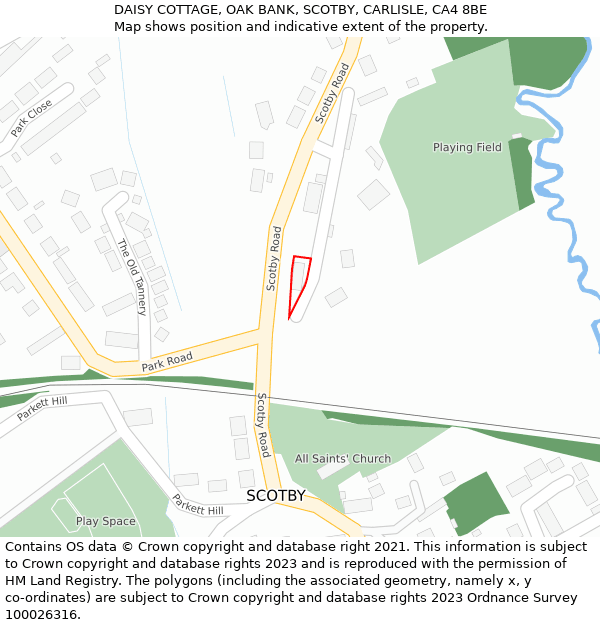 DAISY COTTAGE, OAK BANK, SCOTBY, CARLISLE, CA4 8BE: Location map and indicative extent of plot