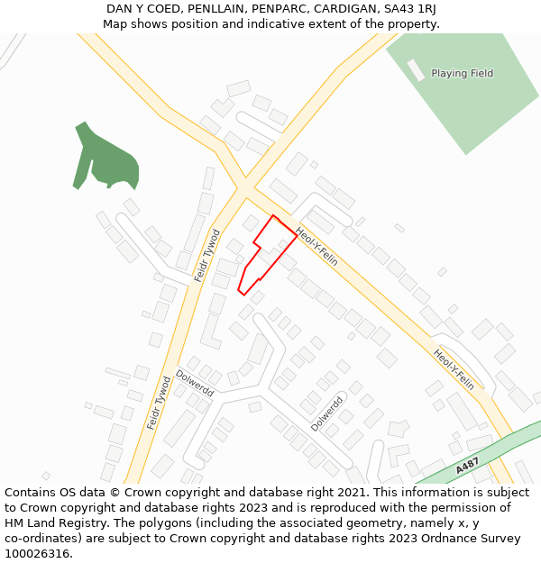 DAN Y COED, PENLLAIN, PENPARC, CARDIGAN, SA43 1RJ: Location map and indicative extent of plot