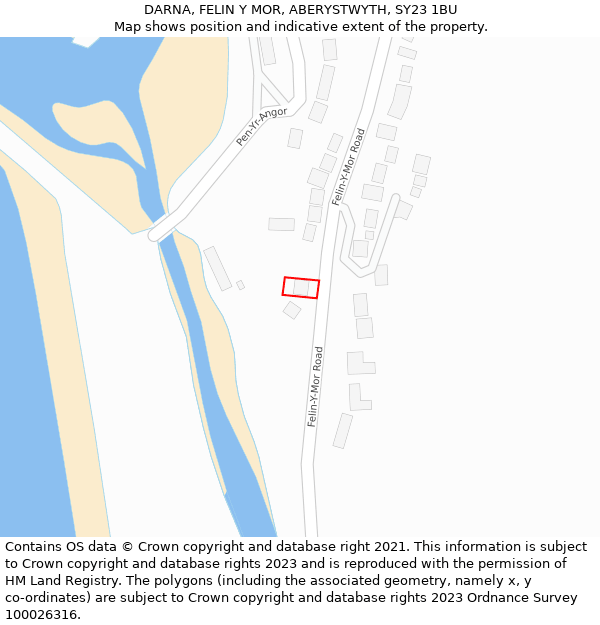 DARNA, FELIN Y MOR, ABERYSTWYTH, SY23 1BU: Location map and indicative extent of plot