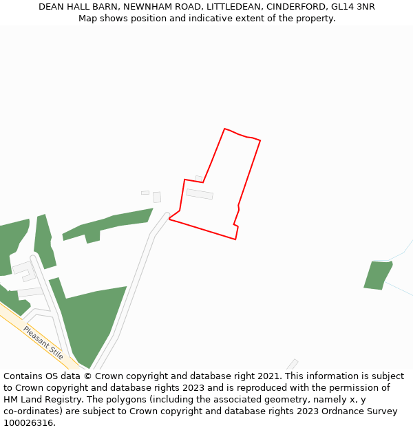 DEAN HALL BARN, NEWNHAM ROAD, LITTLEDEAN, CINDERFORD, GL14 3NR: Location map and indicative extent of plot