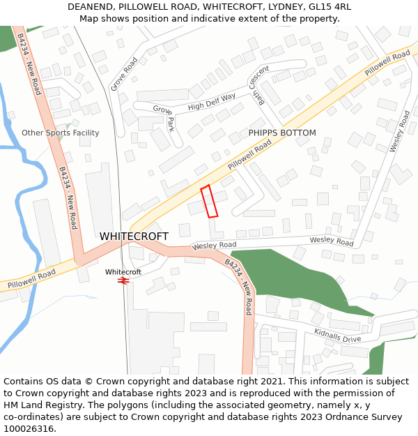 DEANEND, PILLOWELL ROAD, WHITECROFT, LYDNEY, GL15 4RL: Location map and indicative extent of plot
