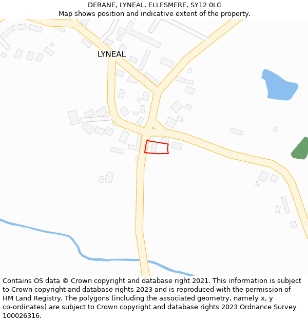 DERANE, LYNEAL, ELLESMERE, SY12 0LG: Location map and indicative extent of plot