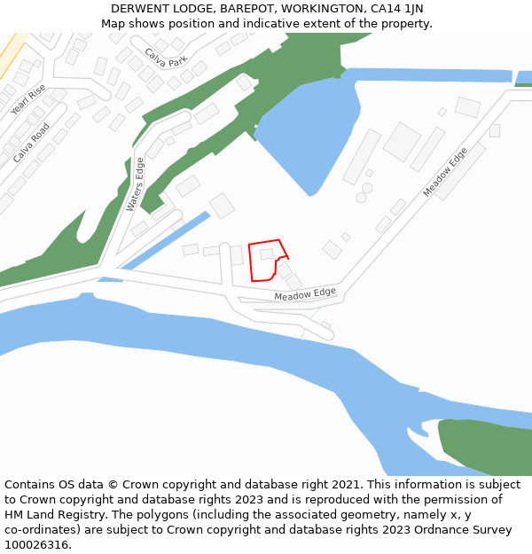 DERWENT LODGE, BAREPOT, WORKINGTON, CA14 1JN: Location map and indicative extent of plot
