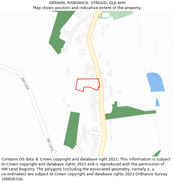DERWIN, RANDWICK, STROUD, GL6 6HH: Location map and indicative extent of plot
