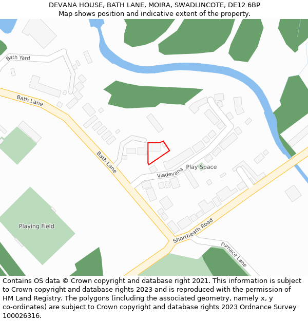 DEVANA HOUSE, BATH LANE, MOIRA, SWADLINCOTE, DE12 6BP: Location map and indicative extent of plot