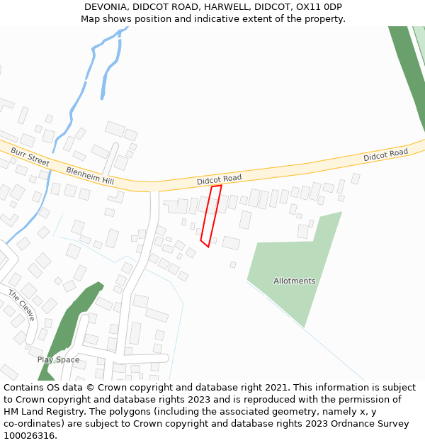 DEVONIA, DIDCOT ROAD, HARWELL, DIDCOT, OX11 0DP: Location map and indicative extent of plot