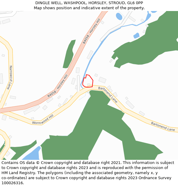 DINGLE WELL, WASHPOOL, HORSLEY, STROUD, GL6 0PP: Location map and indicative extent of plot