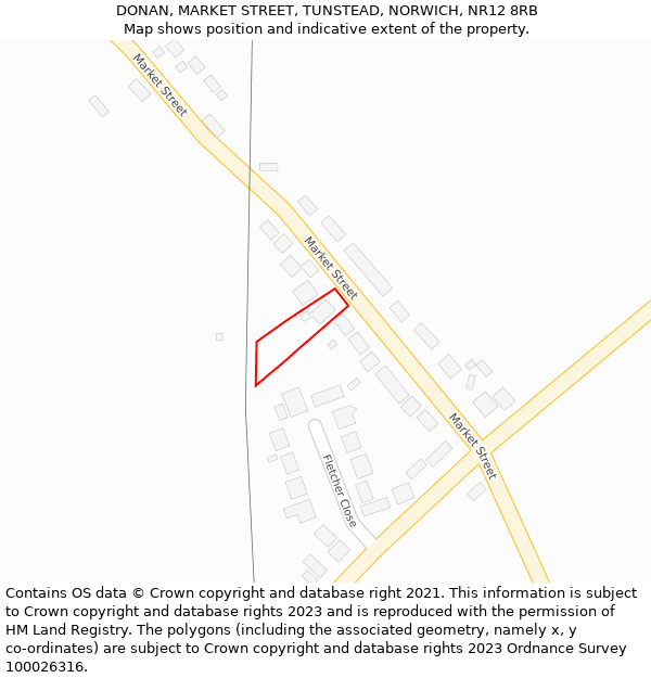 DONAN, MARKET STREET, TUNSTEAD, NORWICH, NR12 8RB: Location map and indicative extent of plot