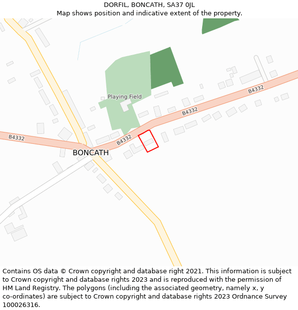 DORFIL, BONCATH, SA37 0JL: Location map and indicative extent of plot
