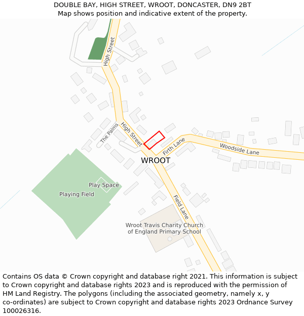 DOUBLE BAY, HIGH STREET, WROOT, DONCASTER, DN9 2BT: Location map and indicative extent of plot