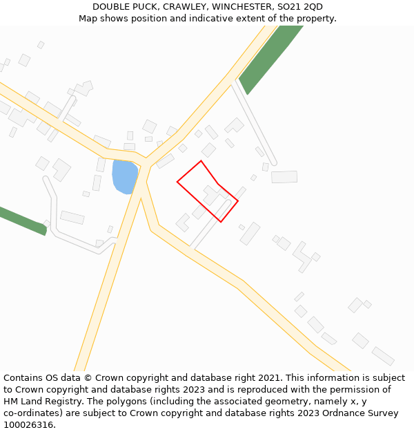 DOUBLE PUCK, CRAWLEY, WINCHESTER, SO21 2QD: Location map and indicative extent of plot