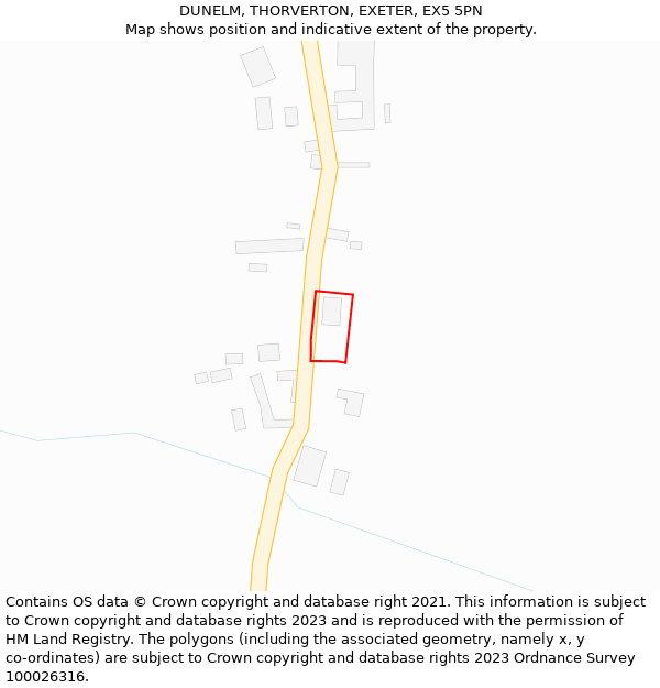 DUNELM, THORVERTON, EXETER, EX5 5PN: Location map and indicative extent of plot