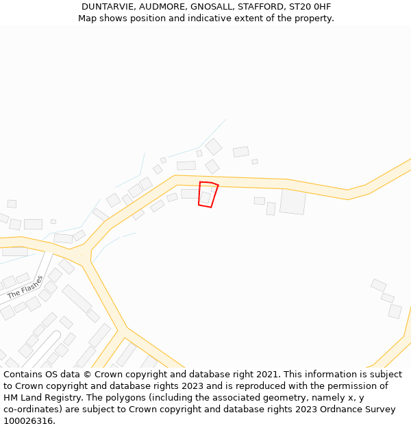 DUNTARVIE, AUDMORE, GNOSALL, STAFFORD, ST20 0HF: Location map and indicative extent of plot