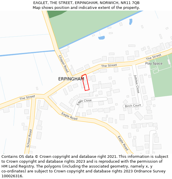 EAGLET, THE STREET, ERPINGHAM, NORWICH, NR11 7QB: Location map and indicative extent of plot