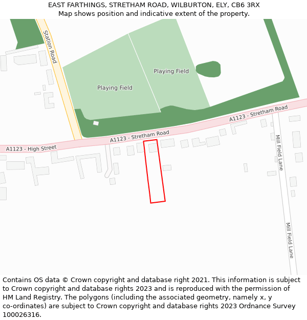 EAST FARTHINGS, STRETHAM ROAD, WILBURTON, ELY, CB6 3RX: Location map and indicative extent of plot