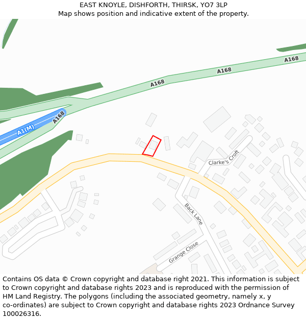 EAST KNOYLE, DISHFORTH, THIRSK, YO7 3LP: Location map and indicative extent of plot