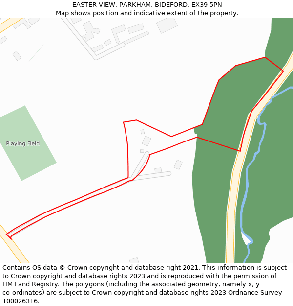 EASTER VIEW, PARKHAM, BIDEFORD, EX39 5PN: Location map and indicative extent of plot