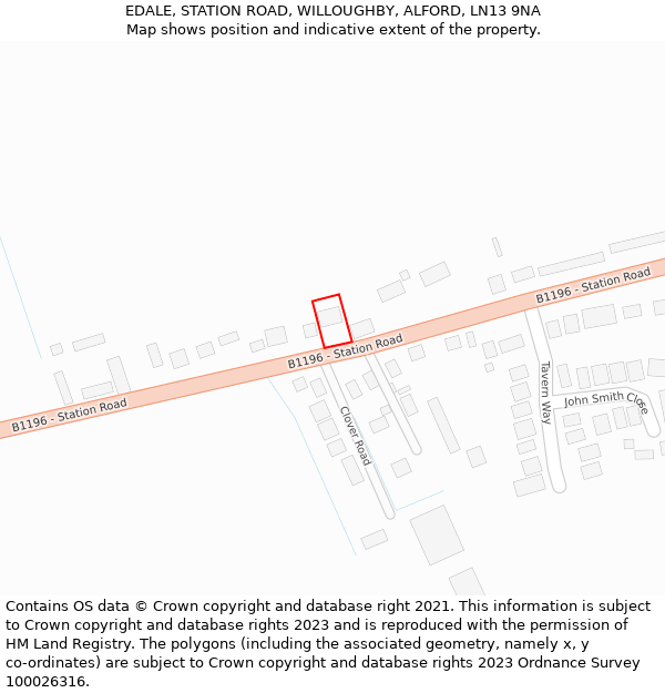 EDALE, STATION ROAD, WILLOUGHBY, ALFORD, LN13 9NA: Location map and indicative extent of plot