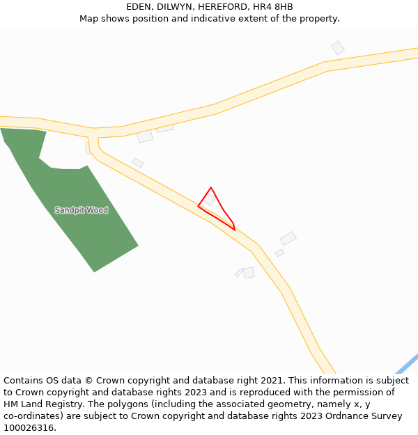 EDEN, DILWYN, HEREFORD, HR4 8HB: Location map and indicative extent of plot