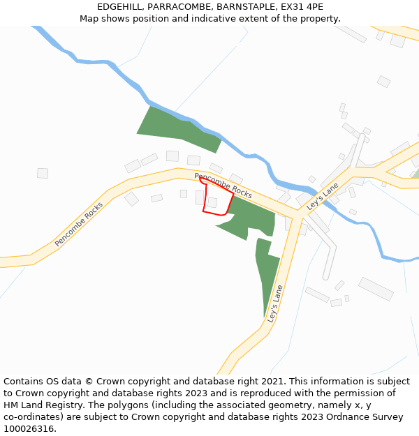 EDGEHILL, PARRACOMBE, BARNSTAPLE, EX31 4PE: Location map and indicative extent of plot