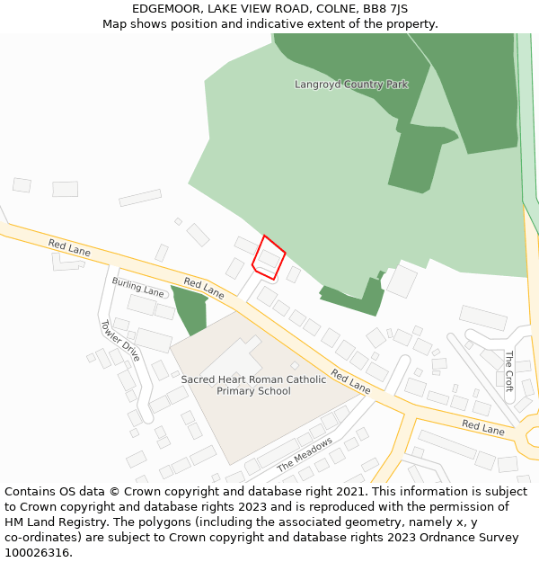 EDGEMOOR, LAKE VIEW ROAD, COLNE, BB8 7JS: Location map and indicative extent of plot