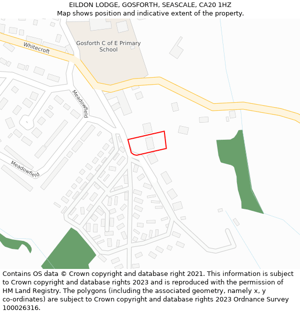 EILDON LODGE, GOSFORTH, SEASCALE, CA20 1HZ: Location map and indicative extent of plot