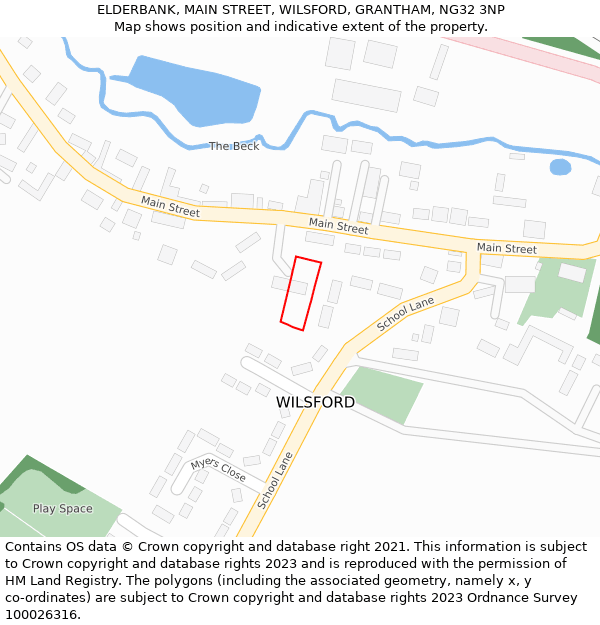 ELDERBANK, MAIN STREET, WILSFORD, GRANTHAM, NG32 3NP: Location map and indicative extent of plot