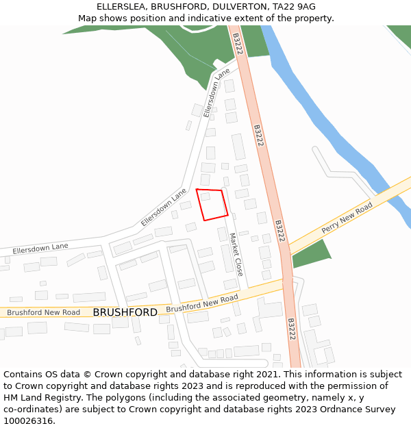 ELLERSLEA, BRUSHFORD, DULVERTON, TA22 9AG: Location map and indicative extent of plot