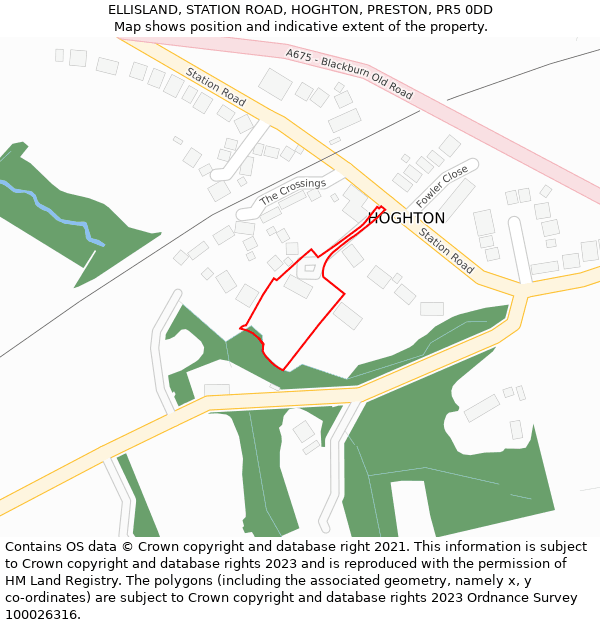 ELLISLAND, STATION ROAD, HOGHTON, PRESTON, PR5 0DD: Location map and indicative extent of plot