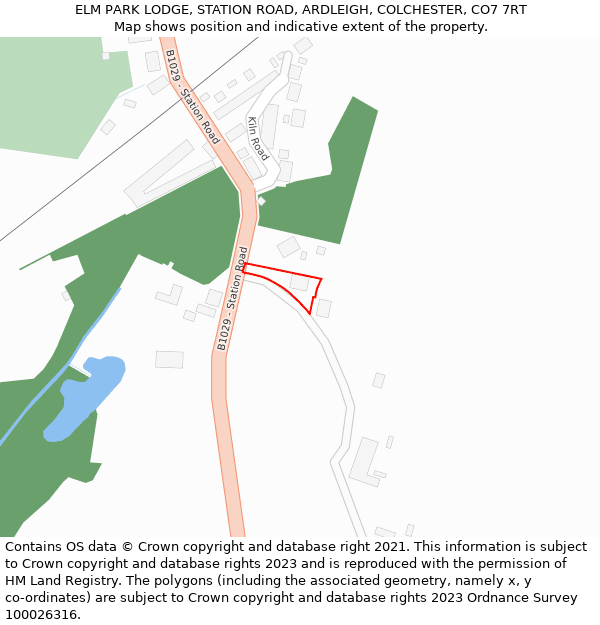 ELM PARK LODGE, STATION ROAD, ARDLEIGH, COLCHESTER, CO7 7RT: Location map and indicative extent of plot