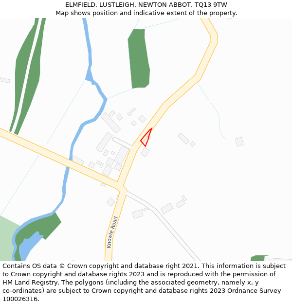 ELMFIELD, LUSTLEIGH, NEWTON ABBOT, TQ13 9TW: Location map and indicative extent of plot