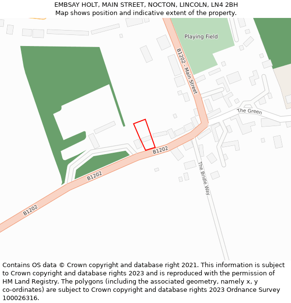EMBSAY HOLT, MAIN STREET, NOCTON, LINCOLN, LN4 2BH: Location map and indicative extent of plot