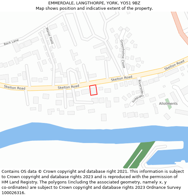 EMMERDALE, LANGTHORPE, YORK, YO51 9BZ: Location map and indicative extent of plot