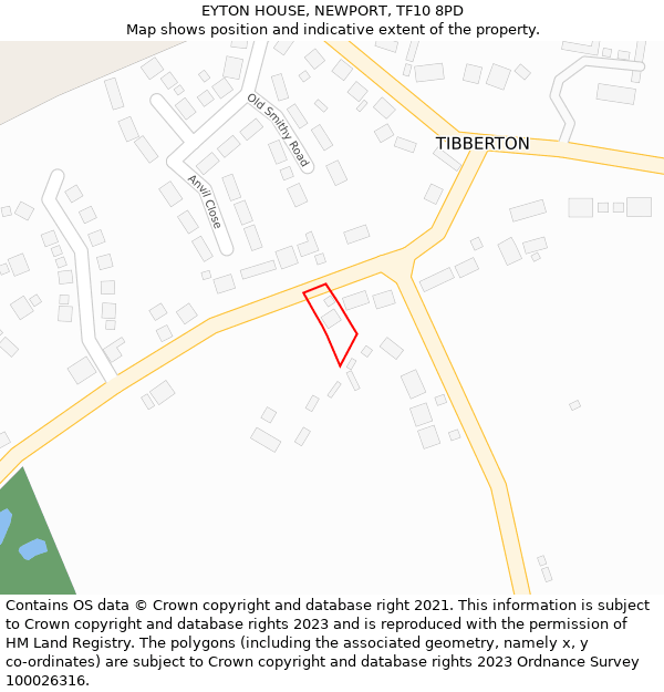 EYTON HOUSE, NEWPORT, TF10 8PD: Location map and indicative extent of plot