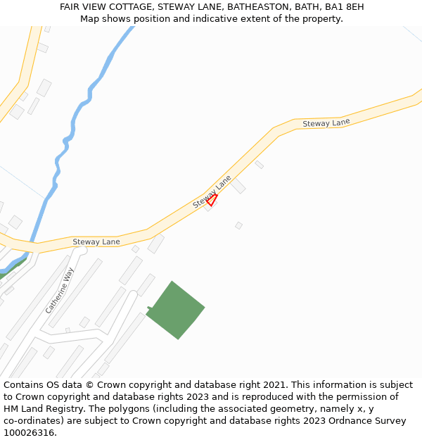 FAIR VIEW COTTAGE, STEWAY LANE, BATHEASTON, BATH, BA1 8EH: Location map and indicative extent of plot