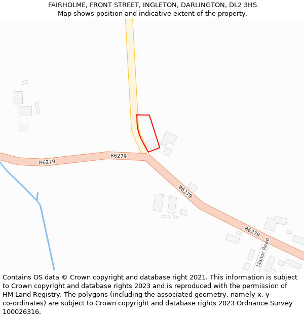 FAIRHOLME, FRONT STREET, INGLETON, DARLINGTON, DL2 3HS: Location map and indicative extent of plot