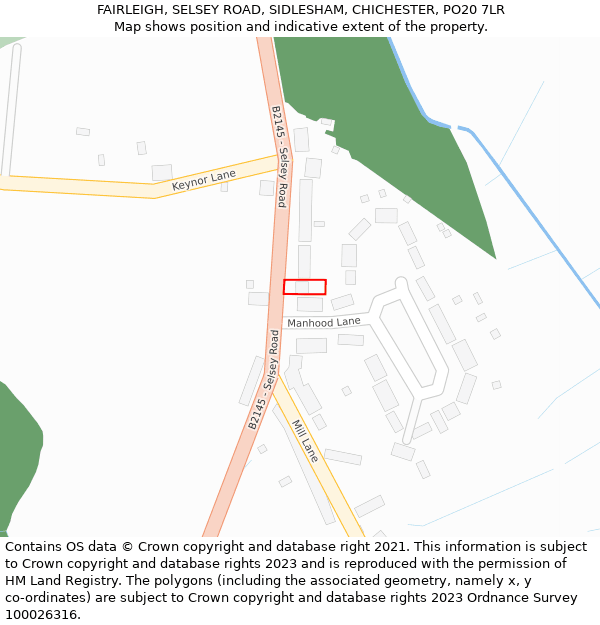FAIRLEIGH, SELSEY ROAD, SIDLESHAM, CHICHESTER, PO20 7LR: Location map and indicative extent of plot