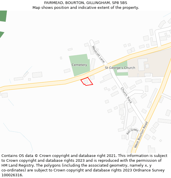 FAIRMEAD, BOURTON, GILLINGHAM, SP8 5BS: Location map and indicative extent of plot