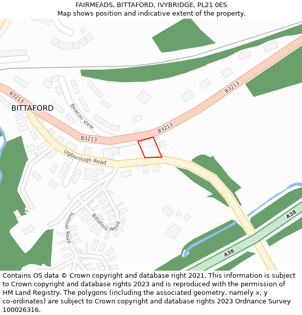 FAIRMEADS, BITTAFORD, IVYBRIDGE, PL21 0ES: Location map and indicative extent of plot