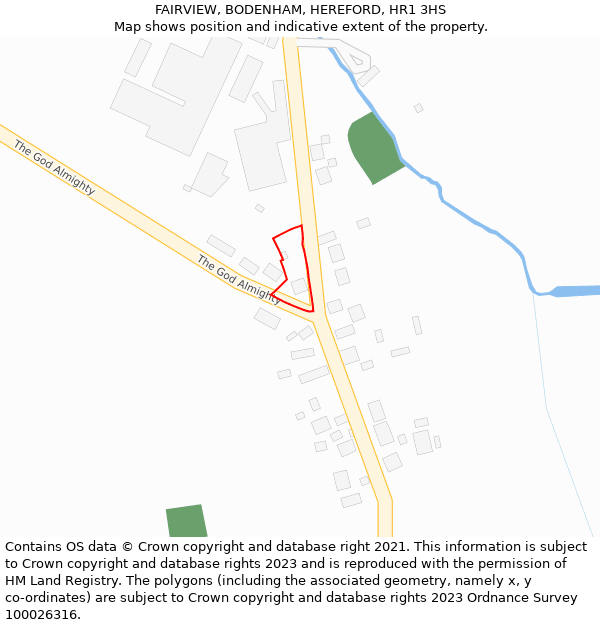 FAIRVIEW, BODENHAM, HEREFORD, HR1 3HS: Location map and indicative extent of plot