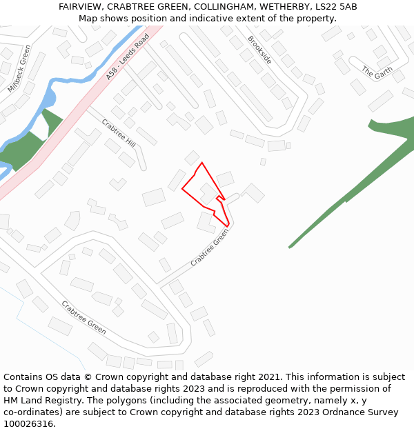 FAIRVIEW, CRABTREE GREEN, COLLINGHAM, WETHERBY, LS22 5AB: Location map and indicative extent of plot