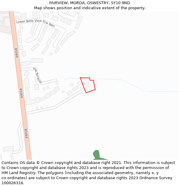 FAIRVIEW, MORDA, OSWESTRY, SY10 9ND: Location map and indicative extent of plot