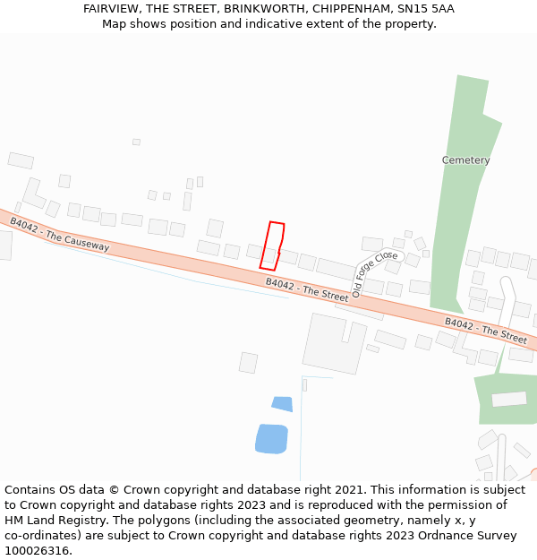 FAIRVIEW, THE STREET, BRINKWORTH, CHIPPENHAM, SN15 5AA: Location map and indicative extent of plot