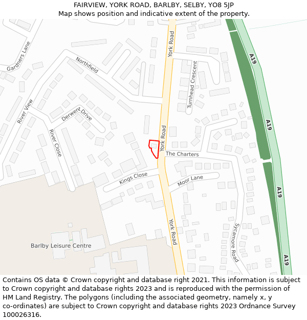 FAIRVIEW, YORK ROAD, BARLBY, SELBY, YO8 5JP: Location map and indicative extent of plot