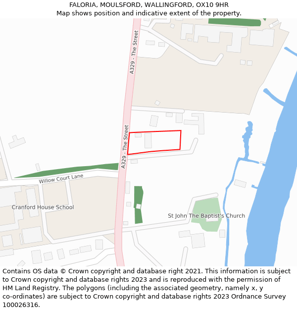 FALORIA, MOULSFORD, WALLINGFORD, OX10 9HR: Location map and indicative extent of plot