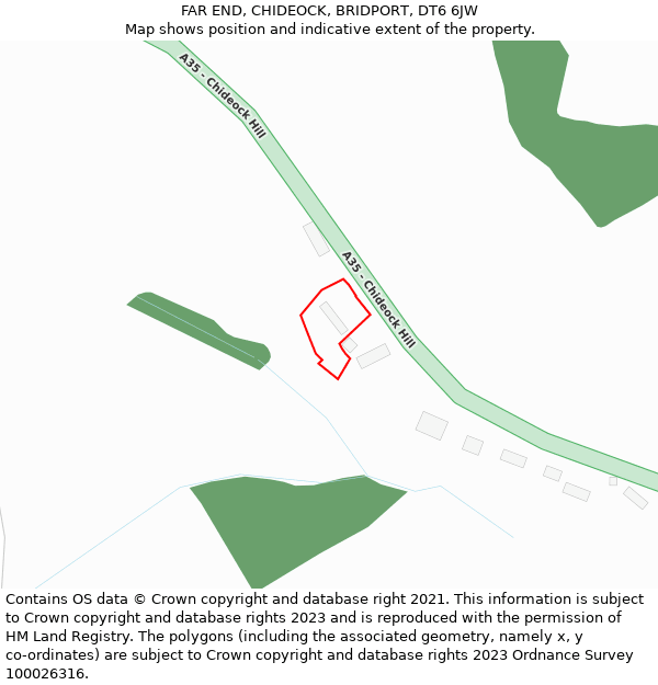 FAR END, CHIDEOCK, BRIDPORT, DT6 6JW: Location map and indicative extent of plot